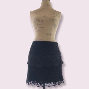 Free People Black Laced Mini Skirt